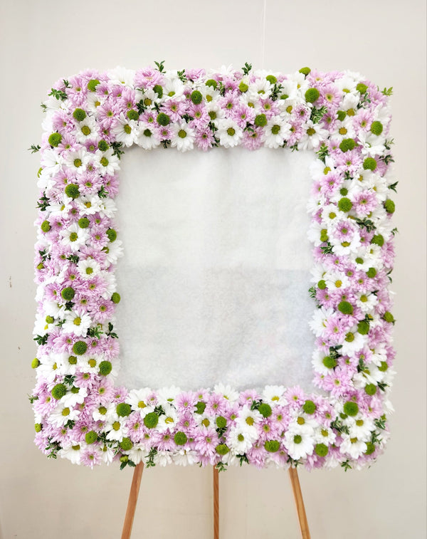 Custom Photo Frame Daisies Lavender and White