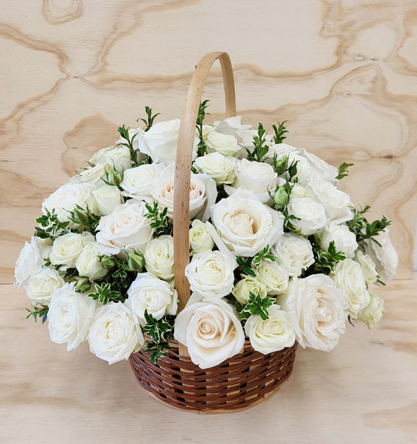 white in a basket