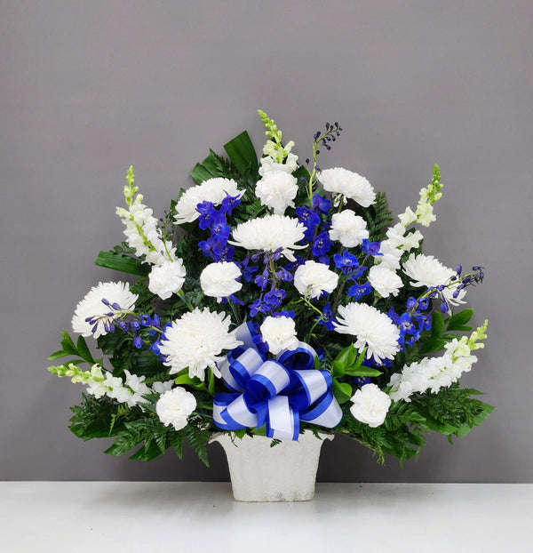 White & Blue