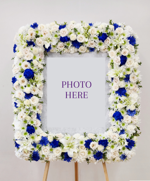 Blue and white custom spray
