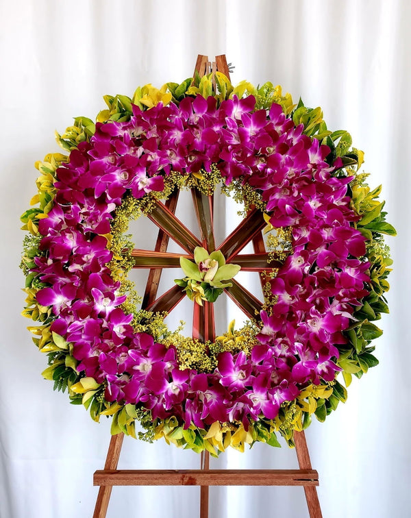 Purple Orchids Wreath