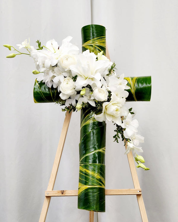 Restful Bloom Cross - Long Beach Florist | Same Day Flower Delivery